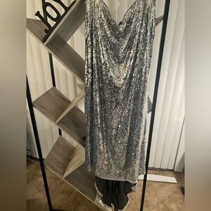 NWT ELOQUII Silver Sequin Skirt